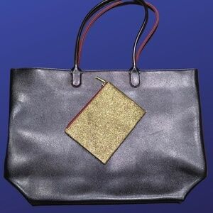 Bath AND BODY WORKS 100% Synthetic/Faux Leather Oversize Tote, Dark Purple, NWOT